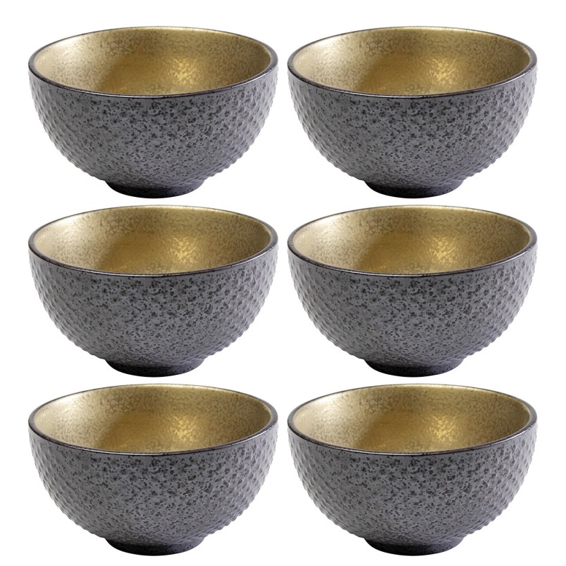 Bols en porcelaine gris et dorés - Diva - Kare Design