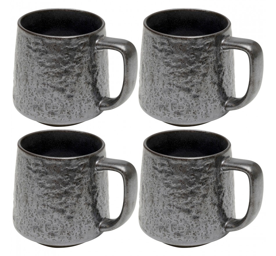 Mugs Cosmos noirs set de 4 Kare Design