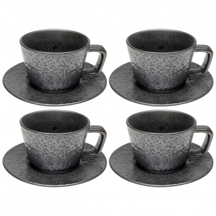 Tasses à espresso Cosmos noires set de 4 Kare Design