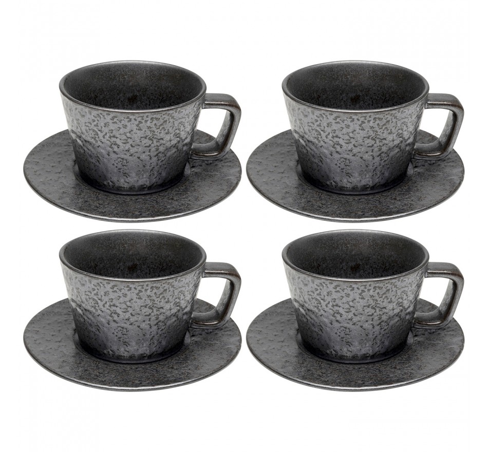 Tasses à espresso Cosmos noires set de 4 Kare Design