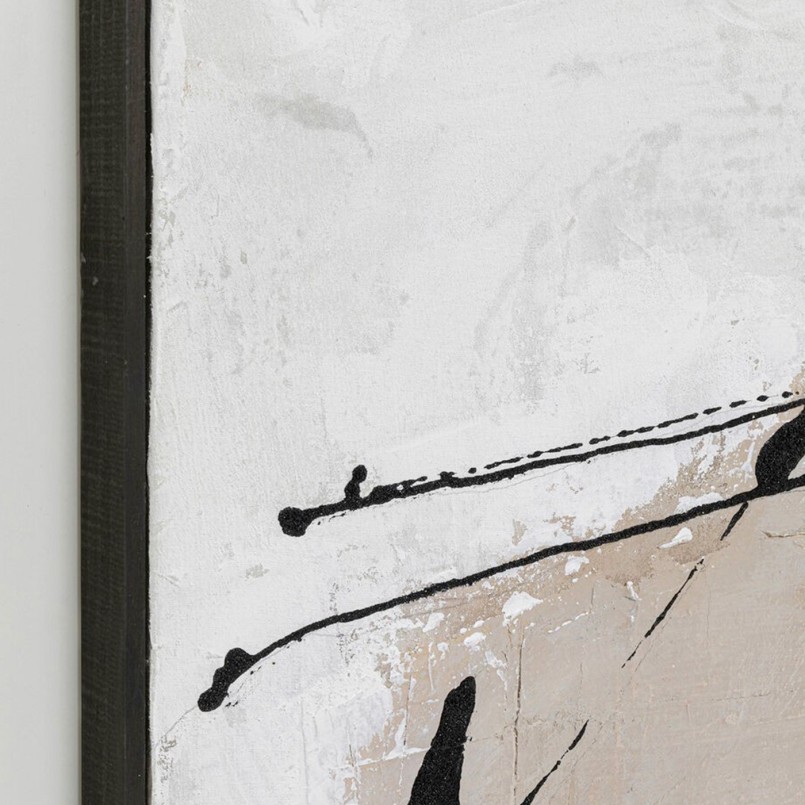Toile abstraite blanche, grise et noire - Dust - Kare Design