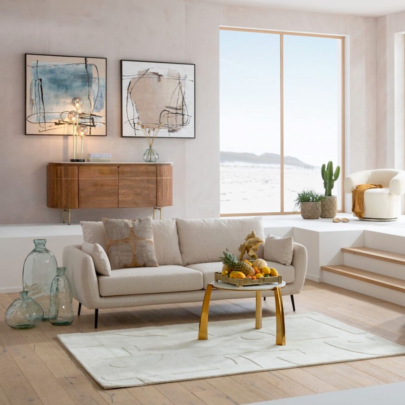 Toile abstraite blanche, grise et noire - Dust - Kare Design