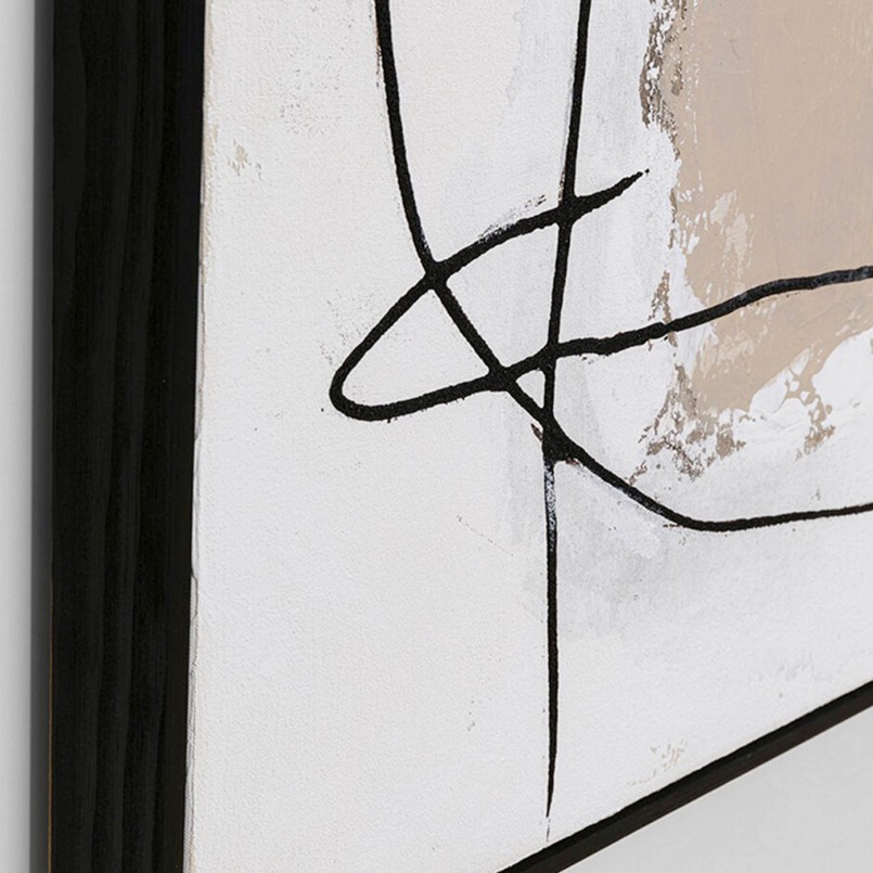 White, taupe and black abstract canvas - Dust - Kare Design