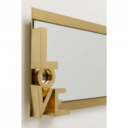 Miroir Love 3D 40x110cm doré Kare Design