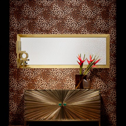Wall Mirror Love 3D 40x110cm gold Kare Design