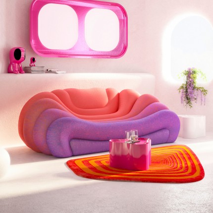 Coffee Table Lotus 30cm pink Kare Design