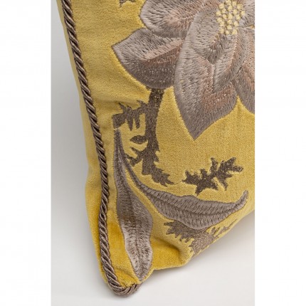 Coussin jaune fleurs Kare Design
