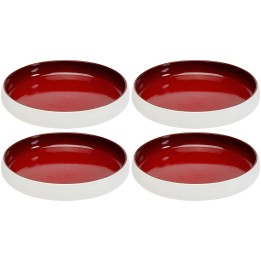 Assiettes creuses en porcelaine rouge et blanche - Colorino - Kare Design