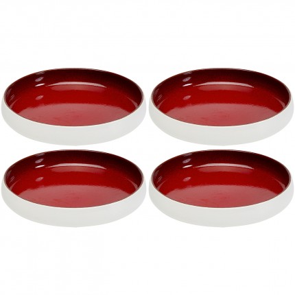 Assiettes creuses Colorino rouges 21cm set de 4 Kare Design