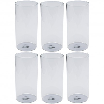 Verres hauts Electra argentés set de 6 Kare Design