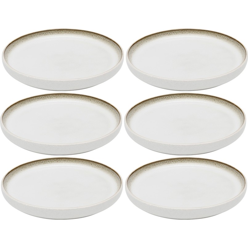 Assiettes à dessert scandinaves en grès blanc - Elio - Kare Design
