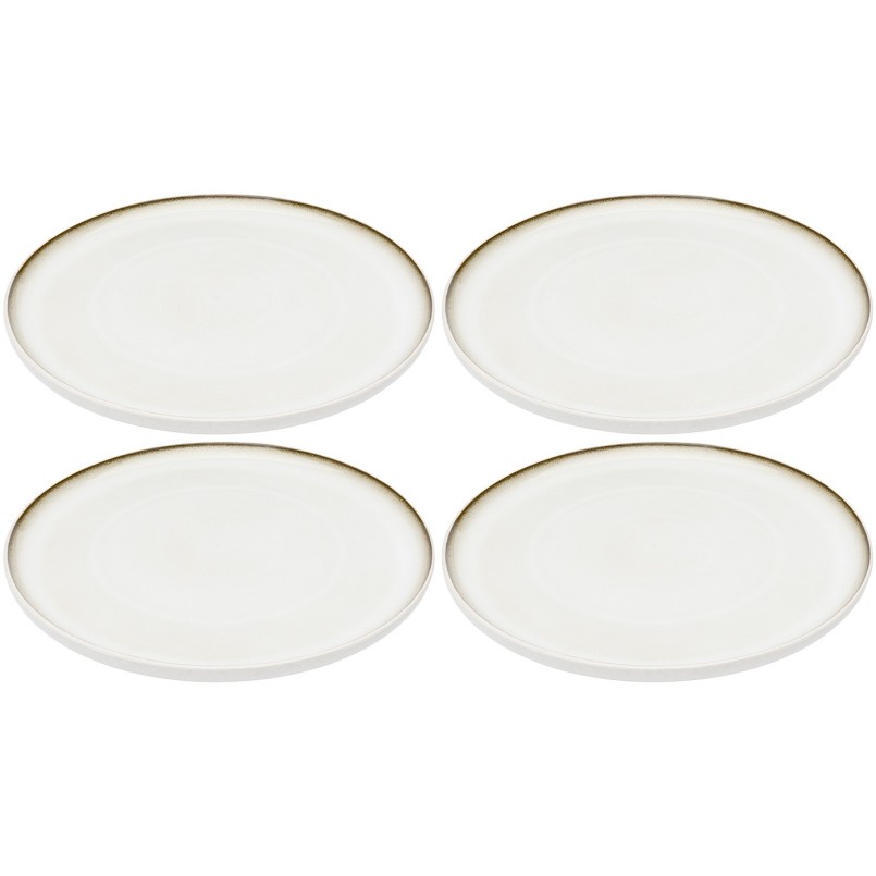Assiettes plates scandinaves en grès blanc - Elio - Kare Design