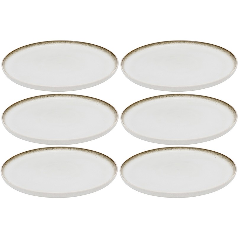 Assiettes plates scandinaves en grès blanc - Elio - Kare Design