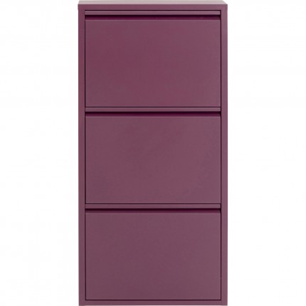 Casier à chaussures Caruso violet 3 tiroirs Kare Design