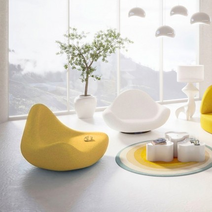 Fauteuil Glow Wave jaune Kare Design