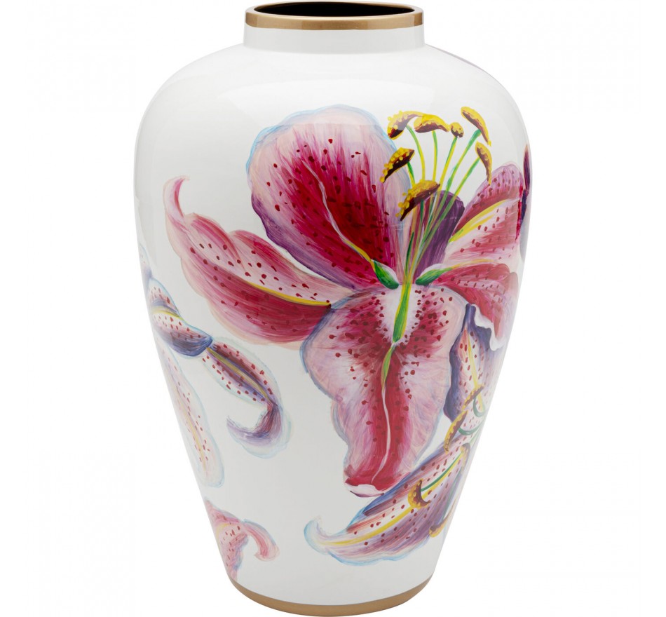 Vase lillies pink 37cm Kare Design