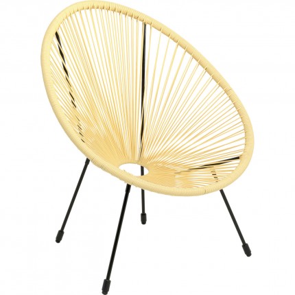 Fauteuil de jardin Acapulco jaune pastel Kare Design