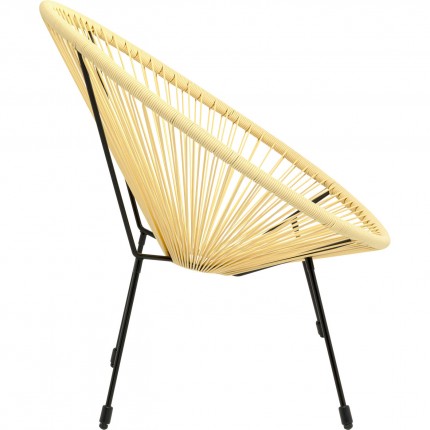 Fauteuil de jardin Acapulco jaune pastel Kare Design