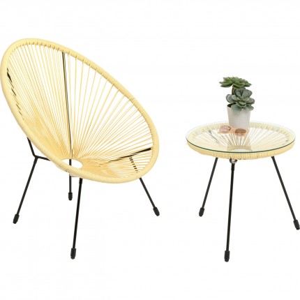 Fauteuil de jardin Acapulco jaune pastel Kare Design