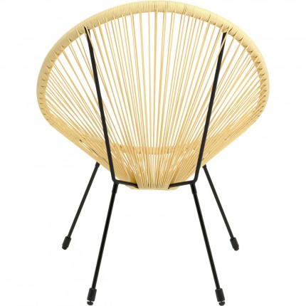 Fauteuil de jardin Acapulco jaune pastel Kare Design