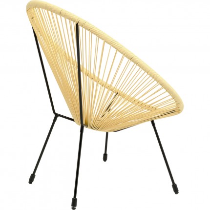 Fauteuil de jardin Acapulco jaune pastel Kare Design