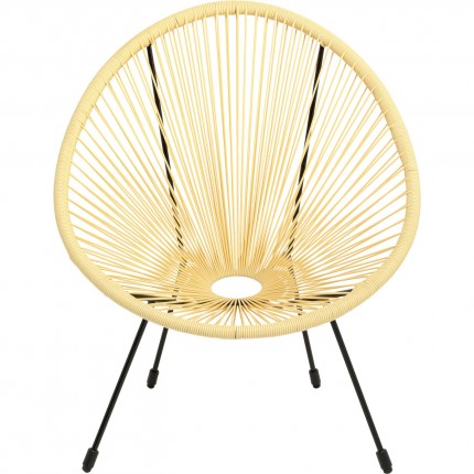 Fauteuil de jardin Acapulco jaune pastel Kare Design