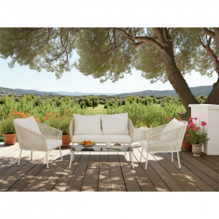 Salon de jardin Elba 4 places crème Kare Design