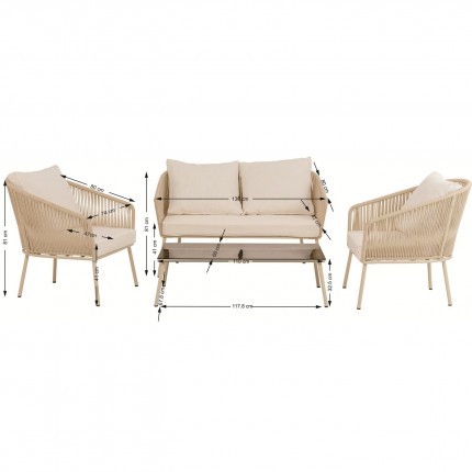 Outdoor Set Elba 4-Seater cream Kare Design