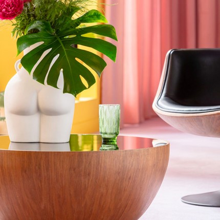 Swivel Armchair Club Walnut Kare Design