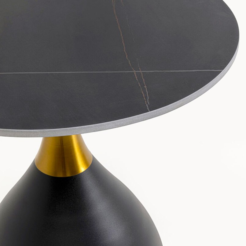 Table d'appoint ronde noire en grès - Wish - Kare Design