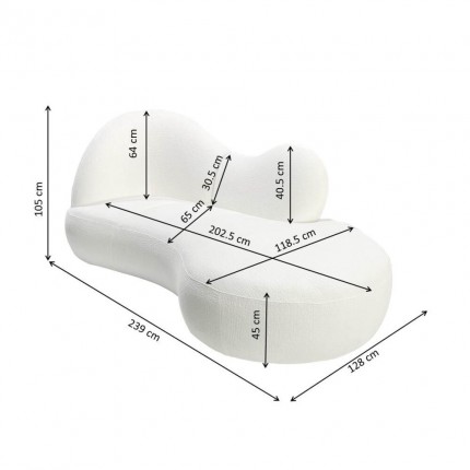 Méridienne Cloud Nest 239cm beige Kare Design
