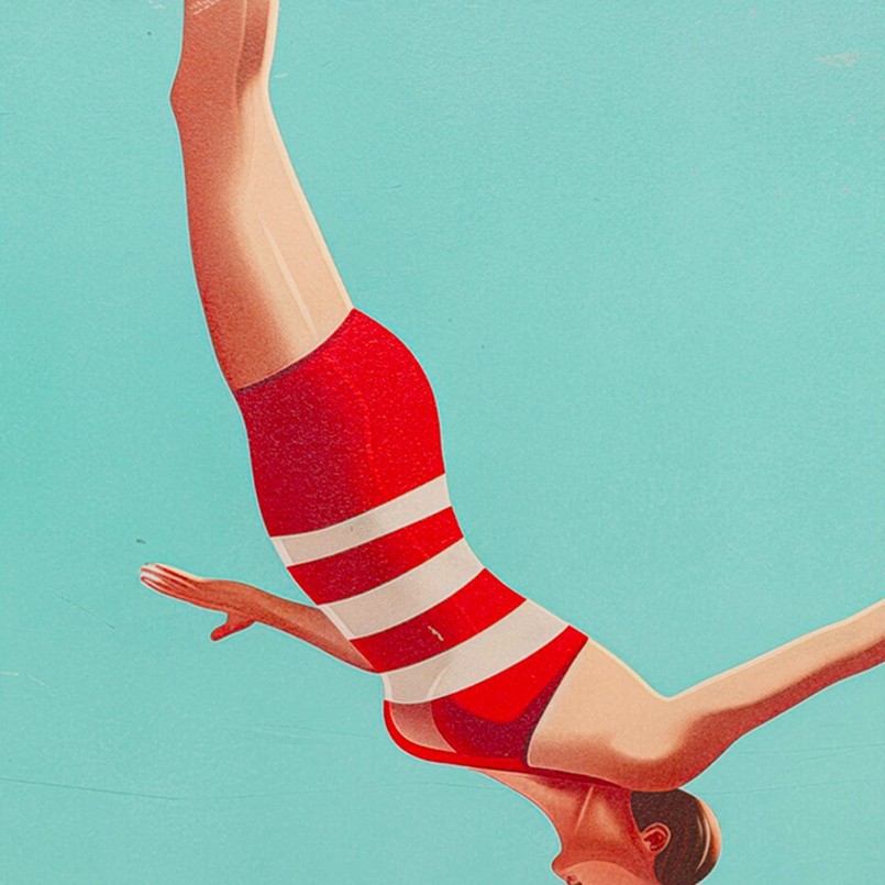 Framed Picture diving 73x103cm Kare Design
