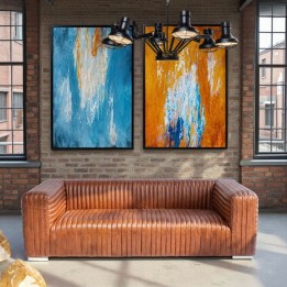 Tableau encadré abstrait orange - Artistas - Kare Design