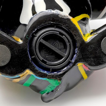 Tirelire chien féroce doré coulées de peinture 26cm Kare Design