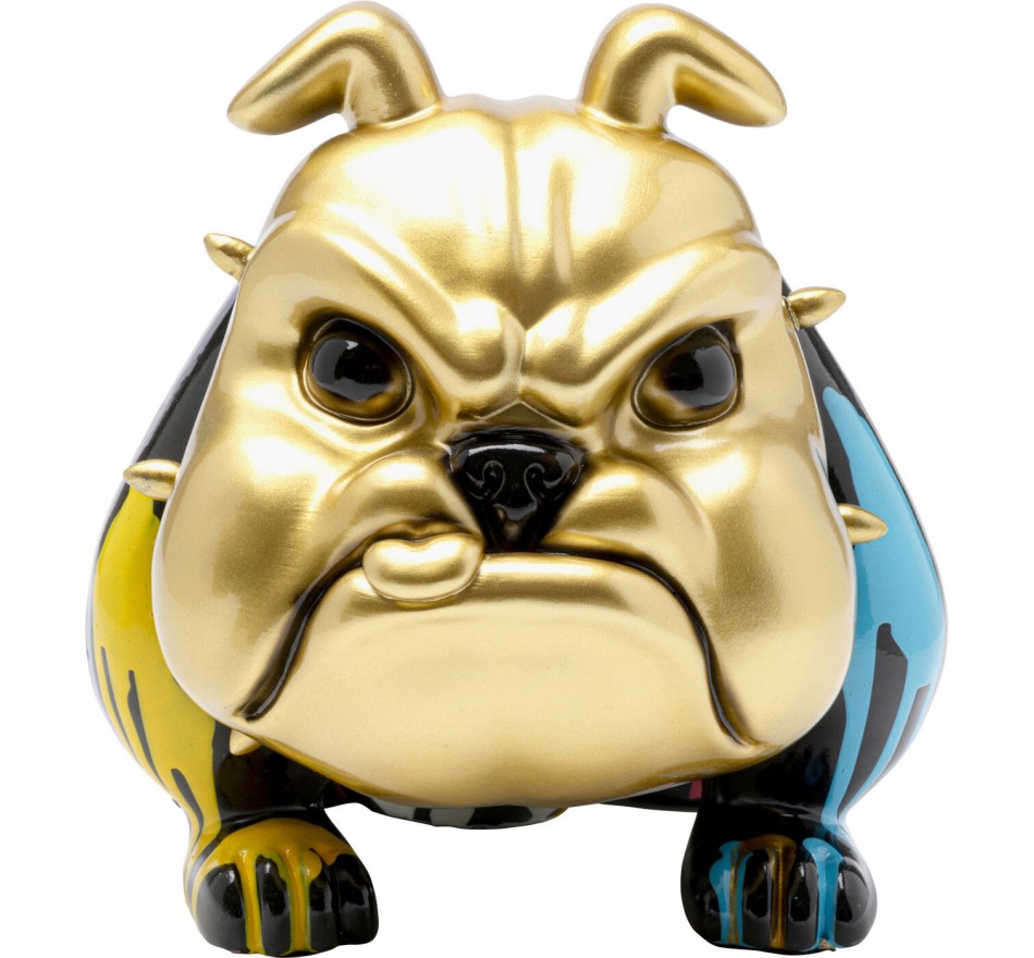 Money Box gold ferocious dog paint drips 26cm Kare Design
