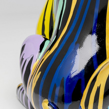 Déco chien féroce doré coulées de peinture XL Kare Design