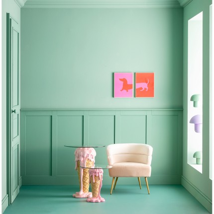 Tableaux teckel rouge et rose set de 2 Kare Design