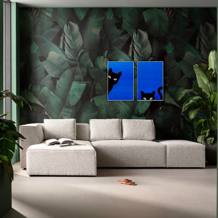 Tableaux chats noirs joueurs set de 2 Kare Design