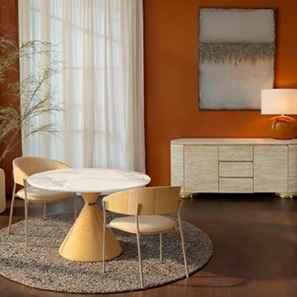 Chair with armrests Cindy oak Kare Design