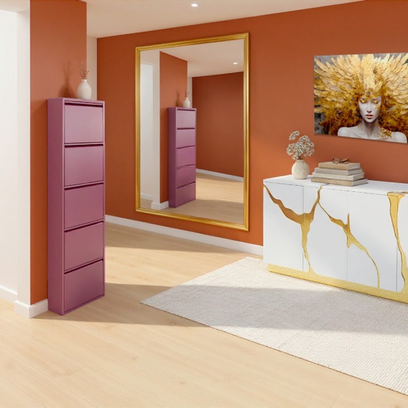 Shoe Container Caruso purple 5 drawers Kare Design