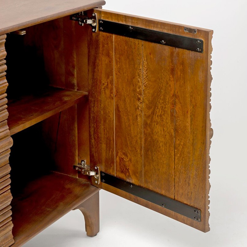 Buffet 3 portes en manguier massif sculpté - Santos - Kare Design