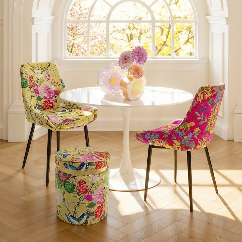 Table blanche design 110cm avec pied central en forme de tulipe - Modèle Schickeria