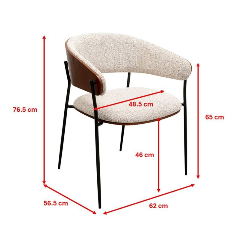 Chair with armrests Cindy oak Kare Design