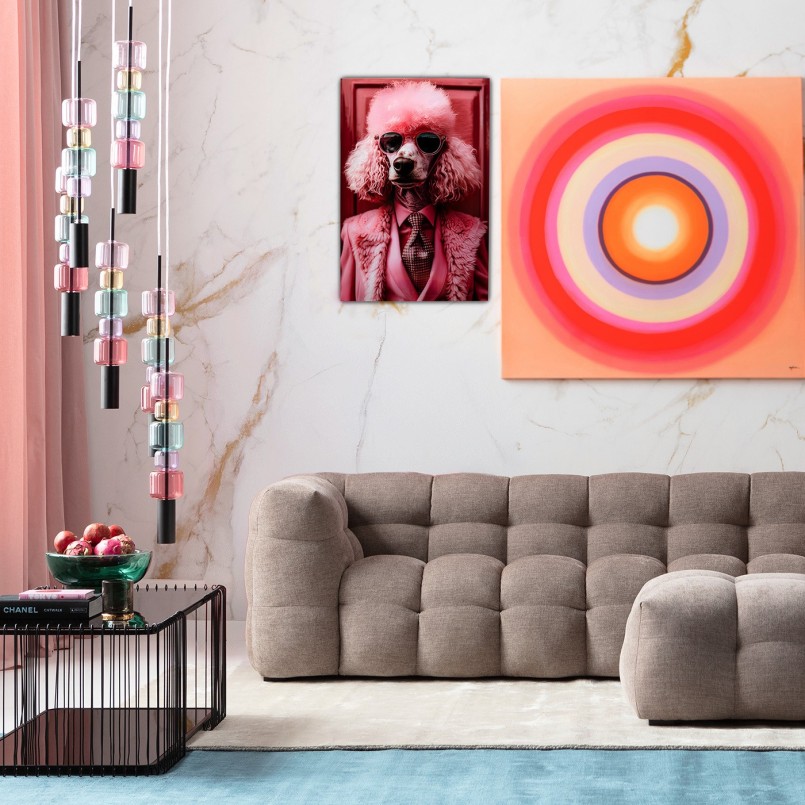 Glass Picture pink poodle 40x50cm Kare Design