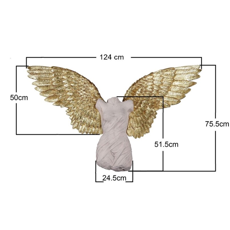 Wall decor woman bust with golden wings - Kare Design