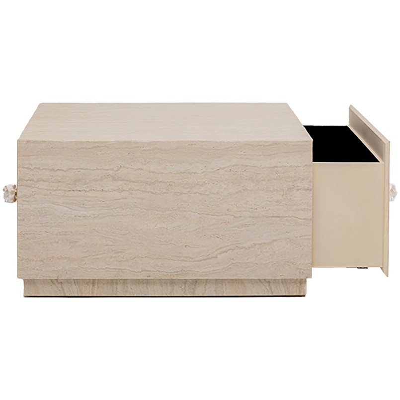 Coffee Table with drawers Travertino 80x60cm Kare Design