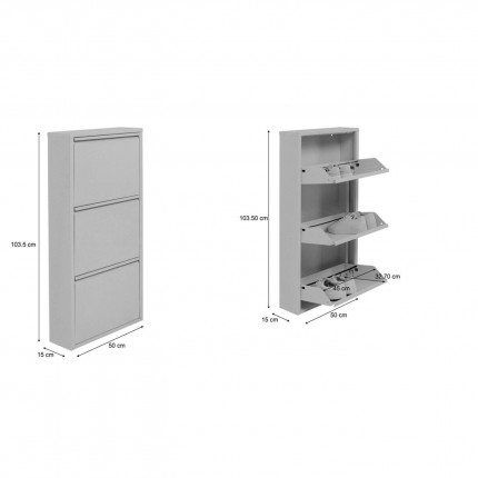 Shoe Container Caruso olive 3 drawers Kare Design