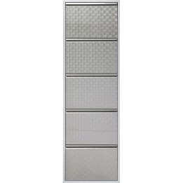 Shoe Container Caruso silver brushed 5 drawers Kare Design