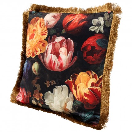 Coussin à franges pivoines Kare Design