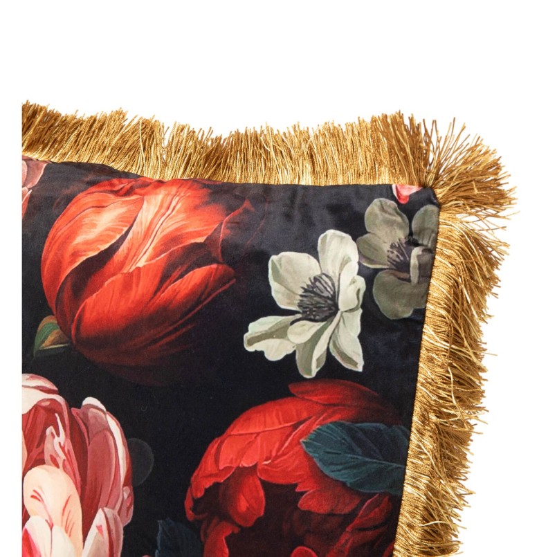 Coussin à franges pivoines - Kare Design